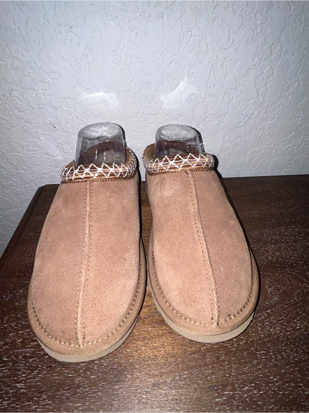 Clarks Topline Webbing Clog Mule Faux Fur Suede Slip On Comfy Casual Shoes - Picture 4 of 10